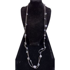 Vintage RMN Multicolor Scattered Bead Double‎ Strand Necklace